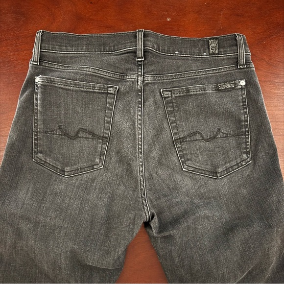7 For All Mankind Men's Charcoal Slim Jeans - Picture 3 of 5